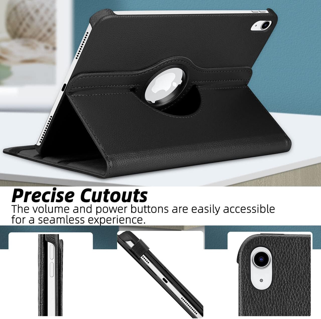 iPad 10th Gen 10.9" Leather Case - 360° Rotating Smart Cover with Auto Sleep/Wake & Multi-Angle Stand (Multi Colour) Image