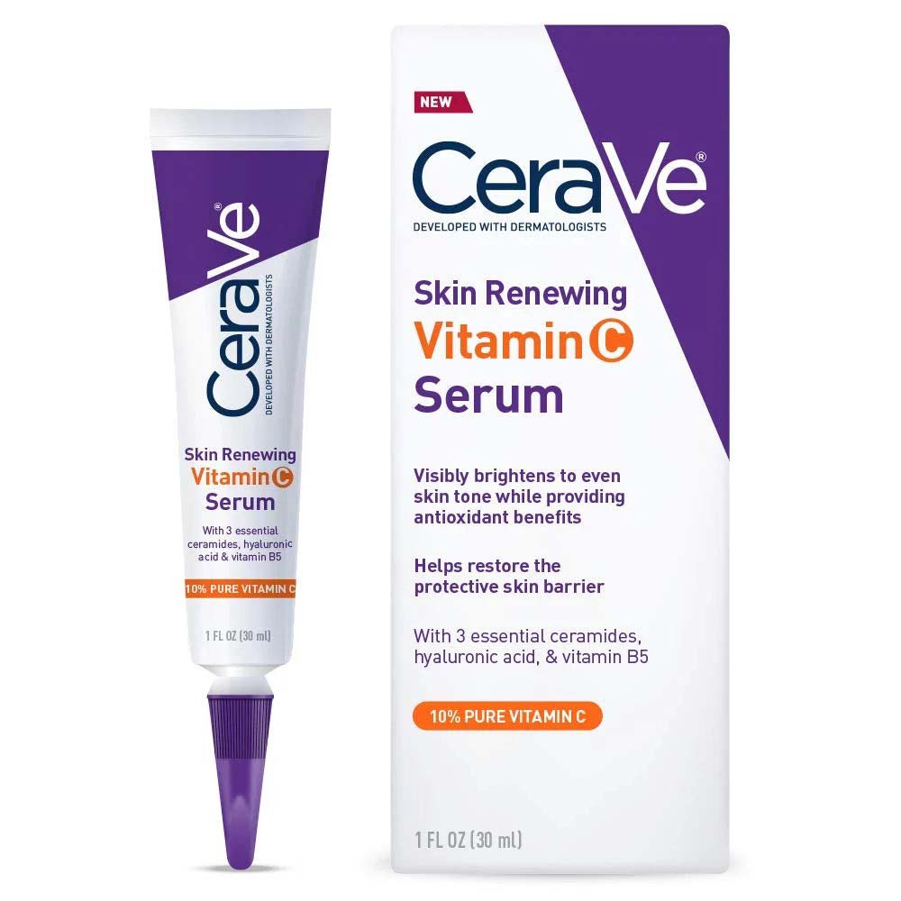 CeraVe Skin Renewing Vitamin C Serum - 30ml Brightening Serum with Hyaluronic Acid & Ceramides for Radiant Skin Image
