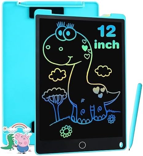 12 Inch LCD Writing Tablet | Magnetic Drawing Pad for Kids | Educational Doodle Board Toy for 2-6+ Year Olds | Blue Image