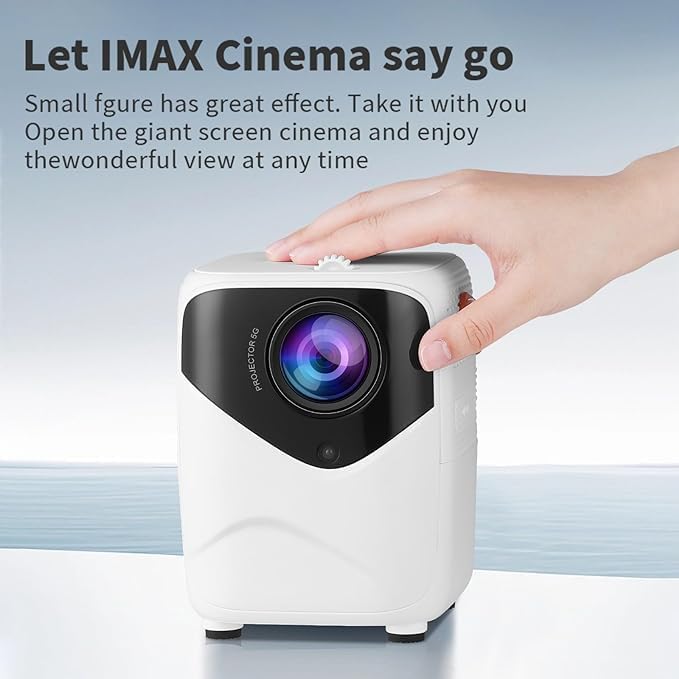 Portable Mini Projector | 1080P with 4K Ultra Clarity, Android 10.0, 5G Wi-Fi, Bluetooth, HDMI | Perfect for Home Cinema, Classroom, Office Image