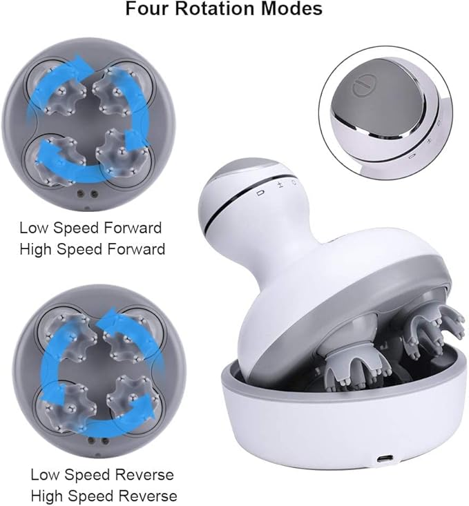 Smart 4D Head Massager | Electric Scalp Massager with 4 Heads & 84 Nodes | Stimulates Hair Growth, Stress Relief & Full-Body Relaxation Image