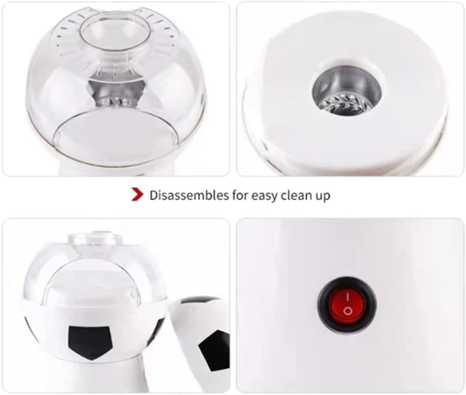 Football Popcorn Maker, 1200W Hot Air Popcorn Machine | Healthy, Oil-Free Snack with Overheat Protection & Temperature Control | Perfect for Game Nights and Parties Image