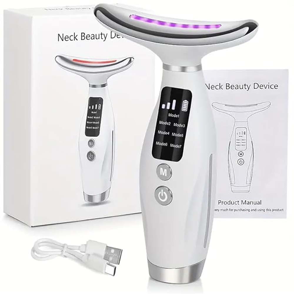 7-Colour LED Light Therapy Facial Massager - Anti-Aging, Skin Tightening & Slimming Wand for Face, Neck & Eyes Image