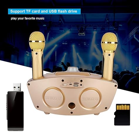 Dual Wireless Microphone Bluetooth Karaoke Speaker Set | Portable Karaoke System for Home, Parties, and Events Image