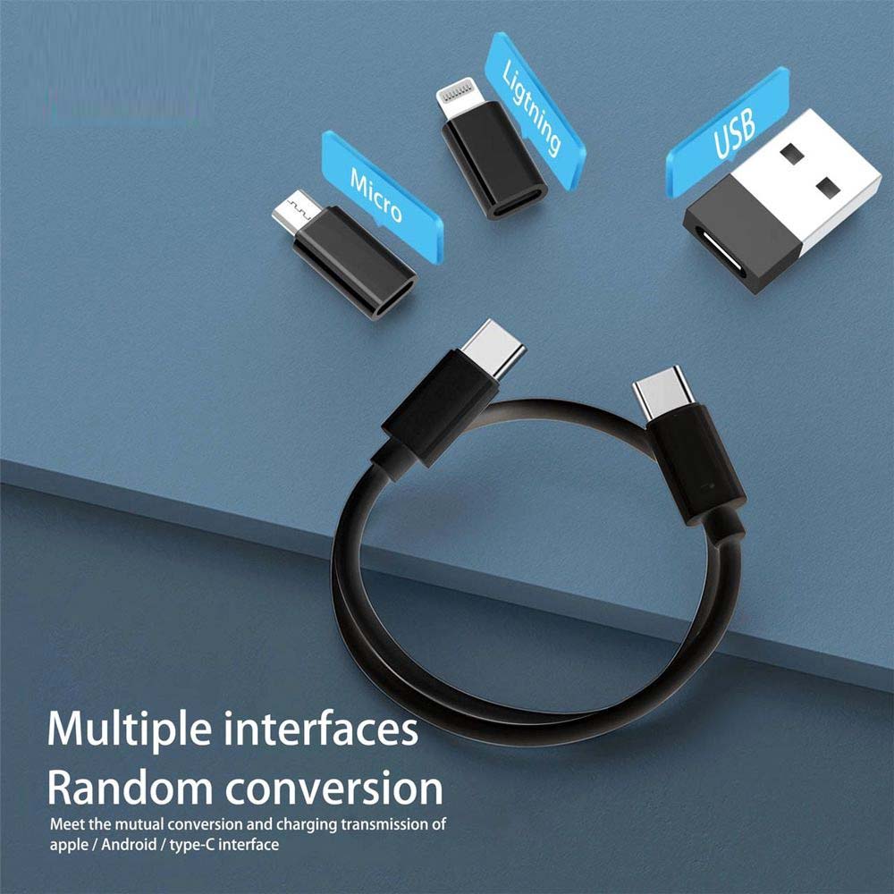 EC148 Type C USB Charging Cable | Multi-Function Portable USB Adapter Card Storage Set | 4-in-1 Data Cable with USB-A, Micro-USB, Lightning Adapters Image