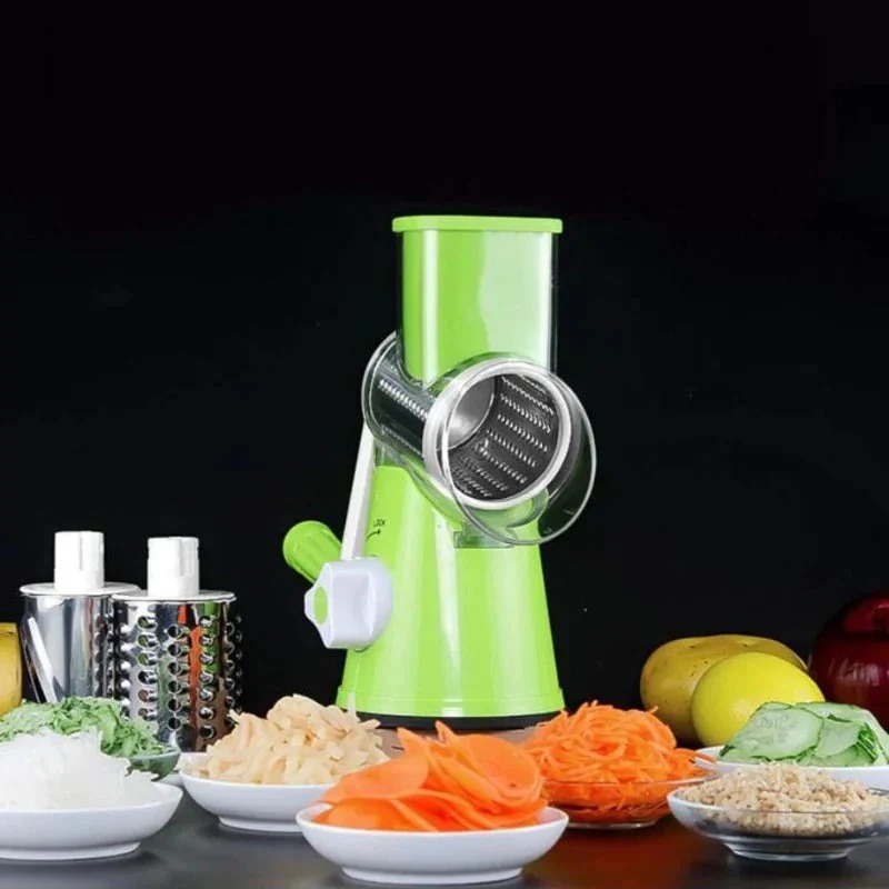 3-in-1 Manual Rotary Vegetable Drum Cutter | Multi-Purpose Slicer, Shredder, and Grater | Efficient Kitchen Tool for Fruits and Vegetables Image