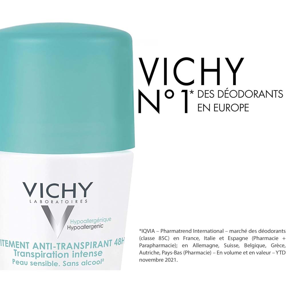 Vichy 48H Anti-Perspirant Deodorant - Intensive Treatment for Long-Lasting Protection & Freshness, 50ml Image