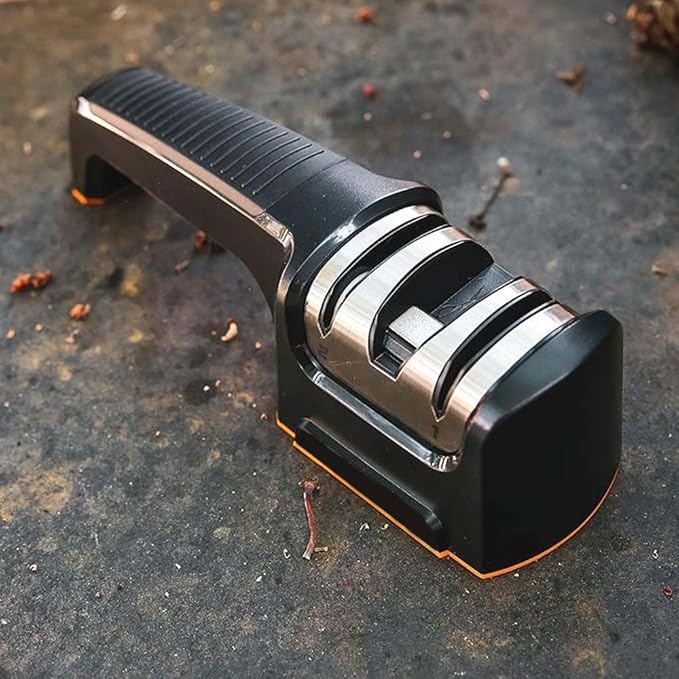 Compact Pull-Through Kitchen Knife Sharpener | Ideal for Chef, Scissors, Paring, & Serrated Knives | Efficient Blade Sharpening Tool for Home Kitchens Image