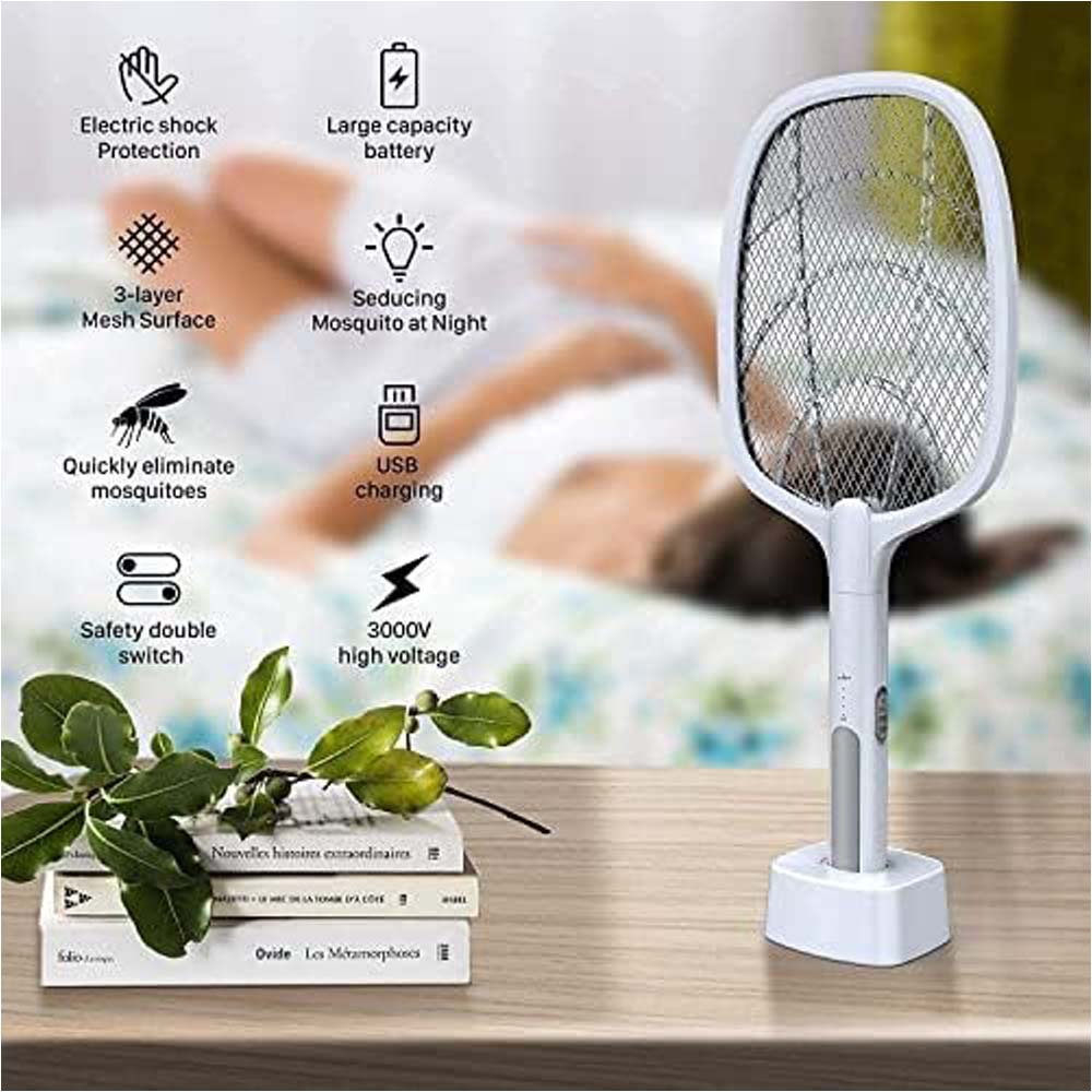 YT-M2038 Electric Mosquito Swatter High-voltage rechargeable insect killer. Safe, easy-to-use bug zapper racket for indoor/outdoor. Image