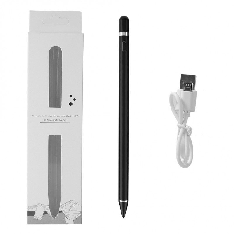 Digital Active Stylus Pen - Compatible with iPad, iPhone & Android, Palm Rejection, Precision Drawing & Writing (Black) Image