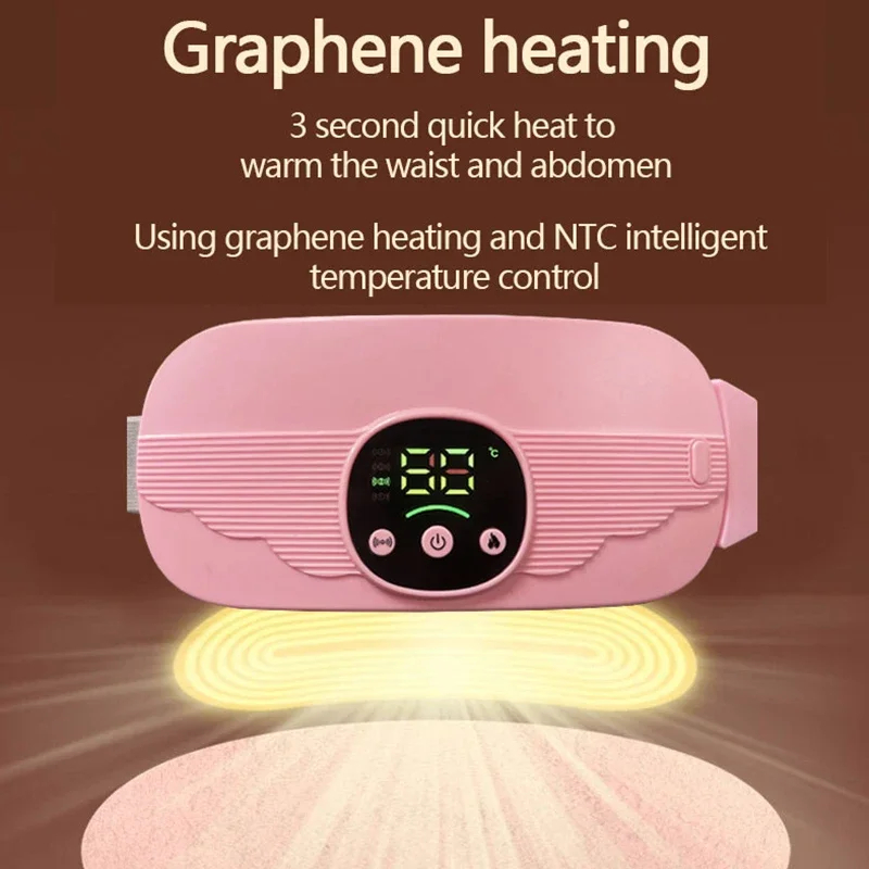 Smart Menstrual Heating Pad - 4-Gear Constant Temperature Abdominal Massager with Vibration, Warm Palace Belt for Women (Pink-Colour) Image