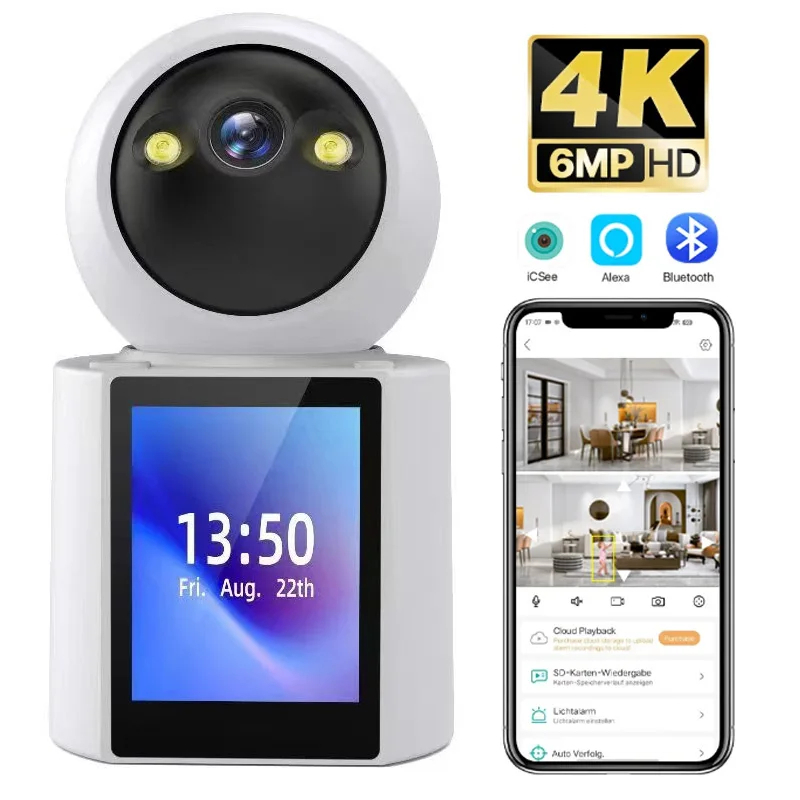 4K 6MP Smart PTZ IP Camera with AI Human Detection, Color Night Vision & One-Click Video Calling for Home Security Image