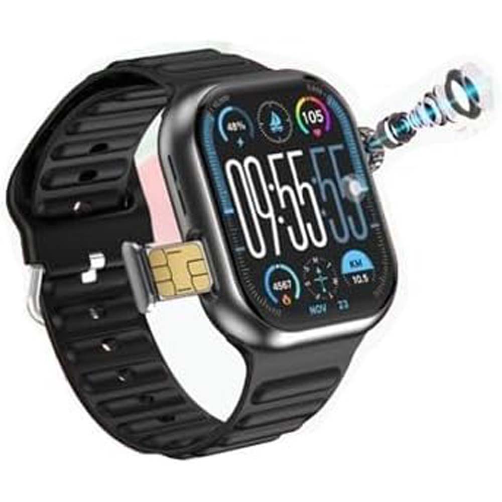ST12 Smart Watch - 2.2" Full Screen, 4G SIM Support, 3 Straps + Wireless Charger (Multi-Color) for Men & Women Image