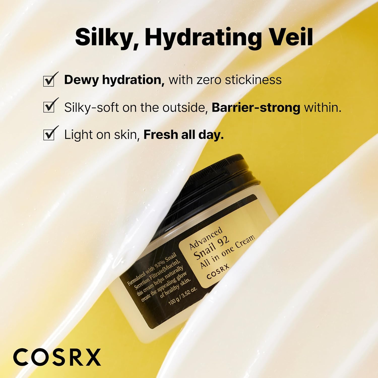 COSRX Advanced Snail 92 All In One Cream - 100g Korean Moisturizer with 92% Snail Mucin for Hydration & Repair Image