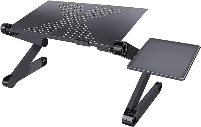 Adjustable Aluminum Laptop Desk | Ergonomic and Portable Folding Table Stand for Bedside or Couch Use | Perfect for Laptops and Tablets Image