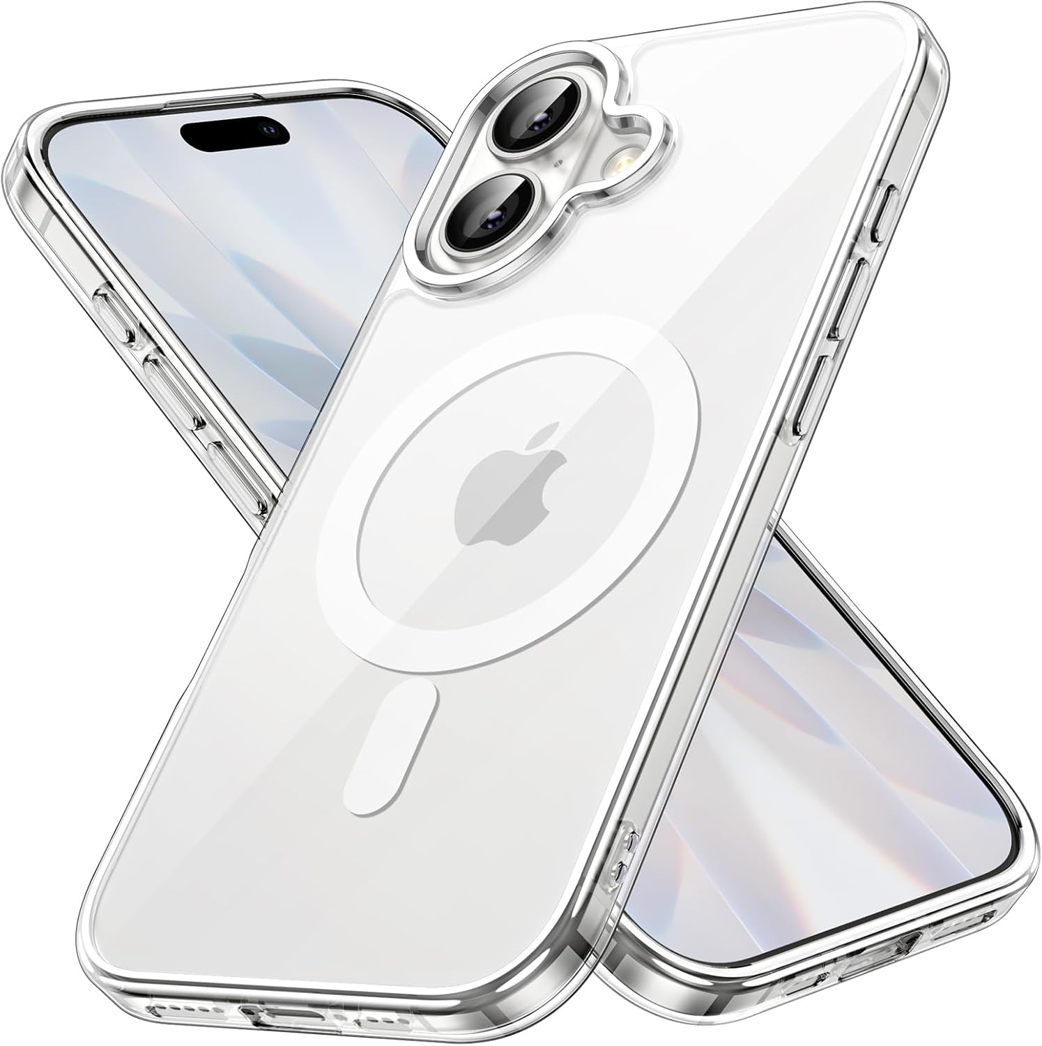 Magnetic Case for iPhone 17 6.3" - MagSafe Compatible, Shockproof Bumper, Anti-Scratch Clear Back (Transparent Design) Image