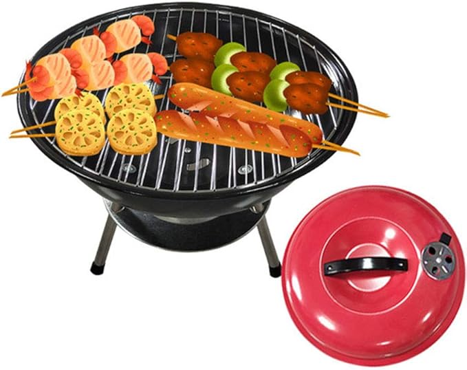 Large Charcoal Barbecue with Wheels and Stainless Steel Grill | Perfect for Family BBQ Parties Outdoors Image