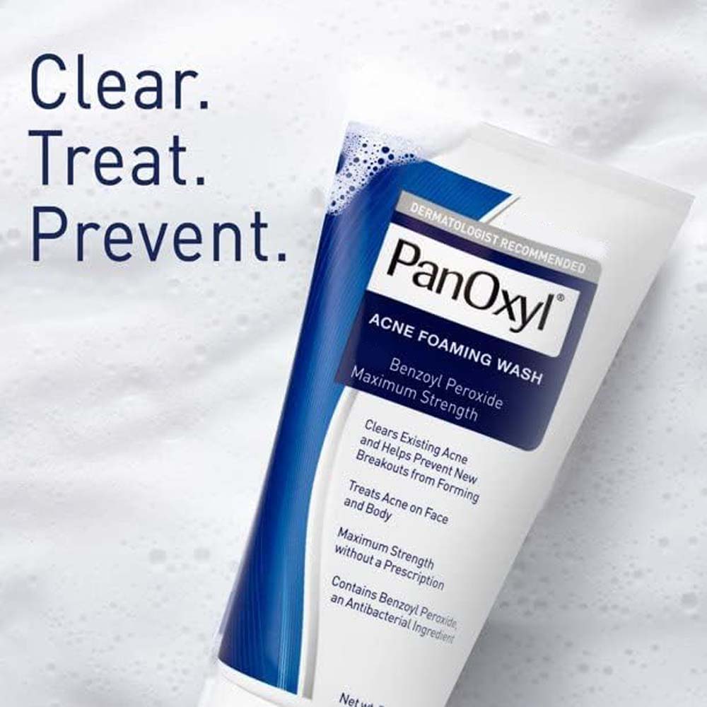 Panoxyl 4% Benzoyl Peroxide Acne Foaming Face Wash. Medicated cleanser to treat & prevent breakouts. Fragrance-free. 6oz. Image