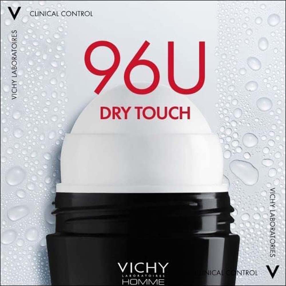 Vichy Homme 72 Hour Anti-Perspirant Deodorant. Long-lasting sweat & odor protection with a soothing effect for men. 50ml. Image