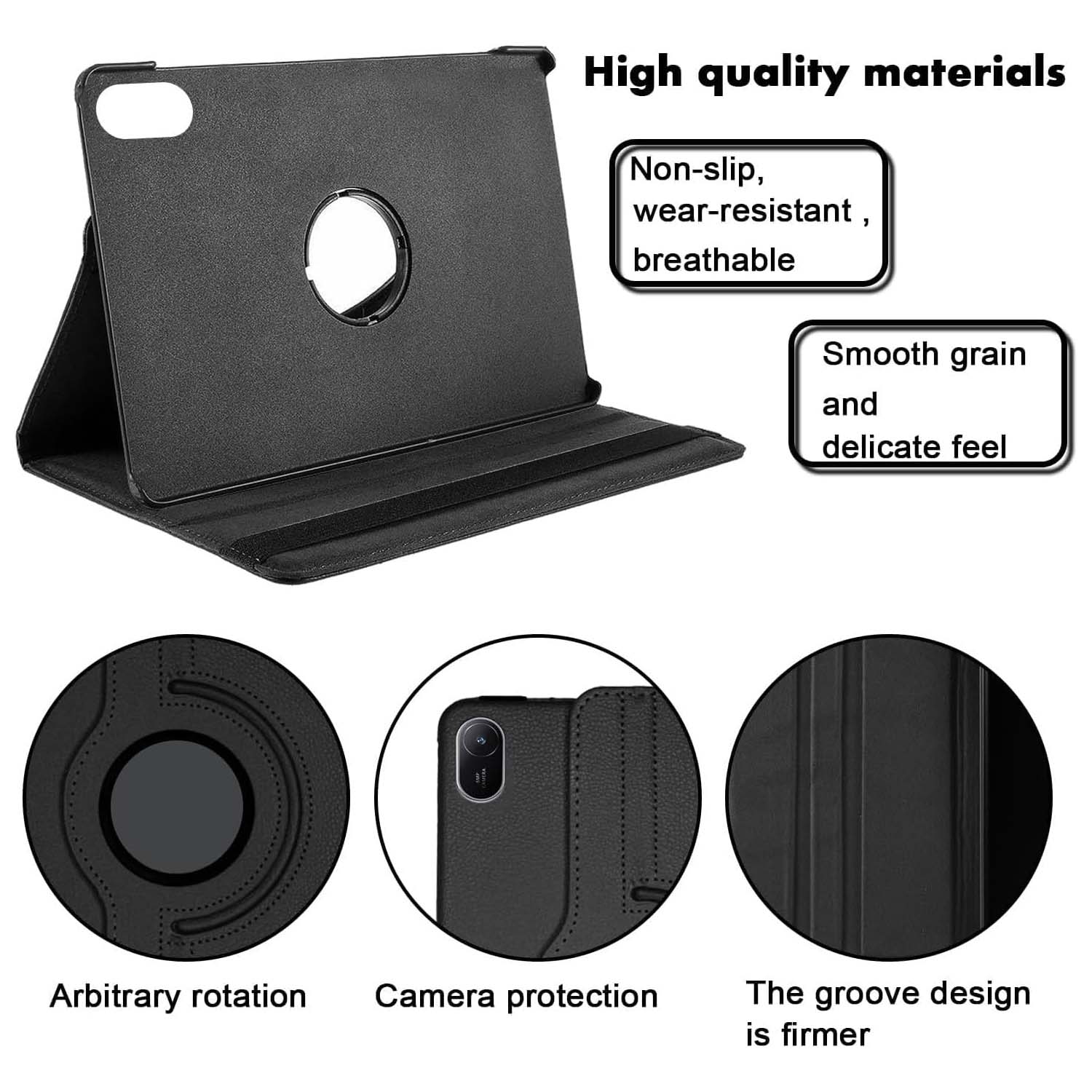 360° Rotating Leather Stand Cover Case Compitable for Huawei MatePad 11 2024 -  with Auto Wake/Sleep (Multi Colour) Image