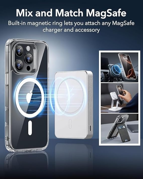 MagSafe Compatible Magnetic Phone Case with Camera Control | Military-Grade Shock Protection for iPhone 16, 16 Plus, 16 Pro, 16 Pro Max – Includes Free Screen Protector Image