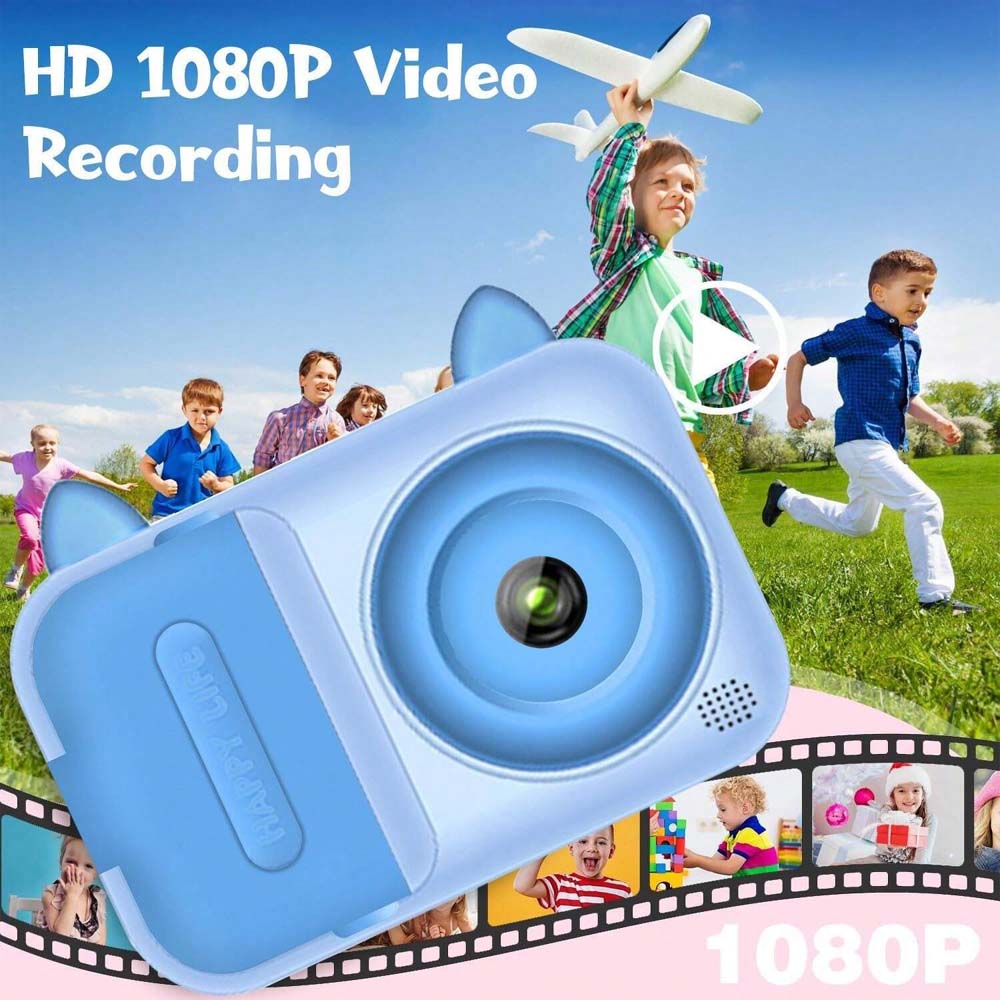 Kids Instant Print Camera - 1080P Digital Camera for Children 3-12 with Photo Papers (Blue, No Card Included) Image