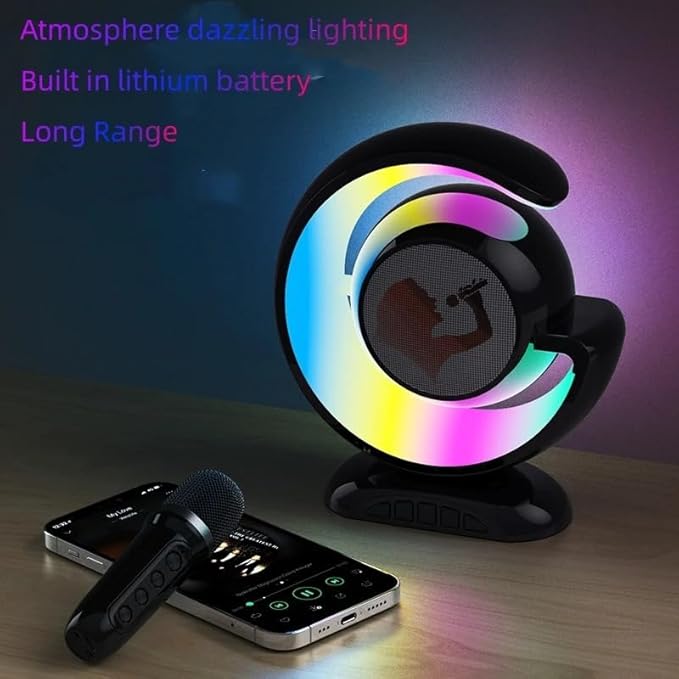 Kids Wireless Karaoke Microphone Set – Featuring Voice Changer and Ambient Lights Image