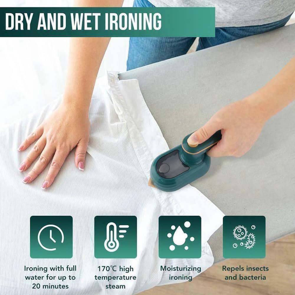 Handheld Steam Iron - 2-in-1 Garment Steamer & Dry Iron, Fast Heating, Rotatable Handle for Home & Travel Image