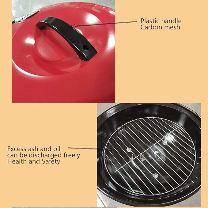 Large Charcoal Barbecue with Wheels and Stainless Steel Grill | Perfect for Family BBQ Parties Outdoors Image