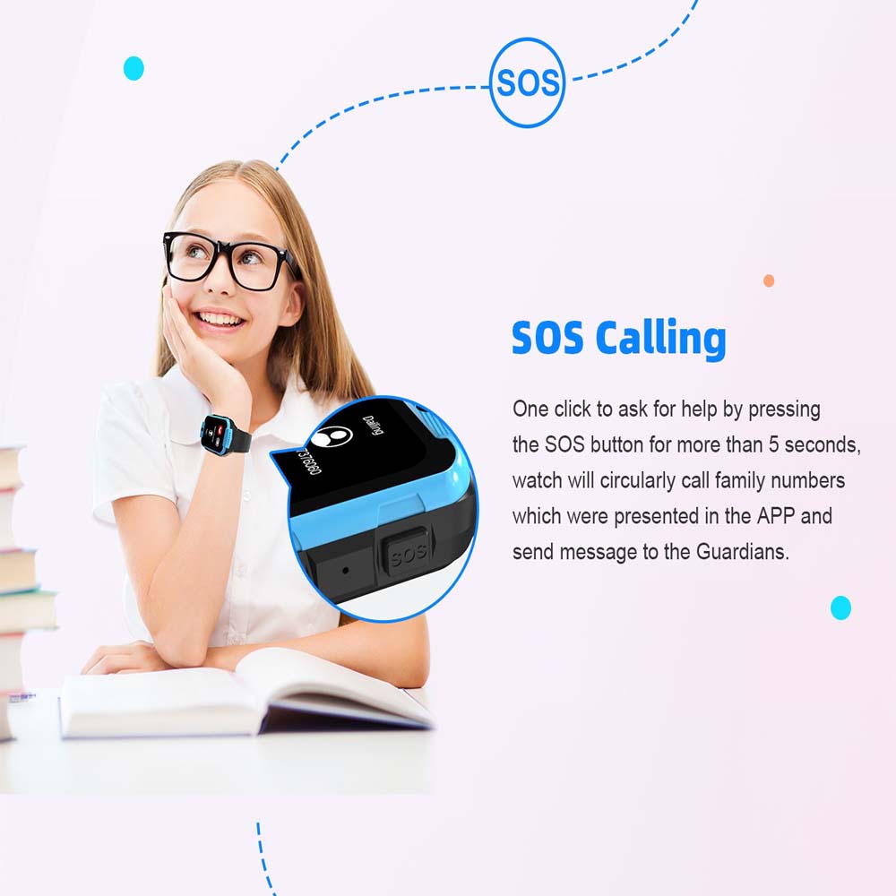 Nabi Z9 Kids Smart Watch – GPS Tracking, SIM Card Support, Waterproof, One-Button Speed Dial, Voice Call & Chat, HD Touch Screen, Secure & Durable (Multi) Image