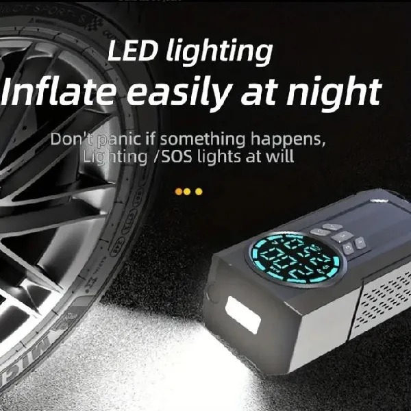 4-in-1 Portable Car Jump Starter, Air Pump, Power Bank Image