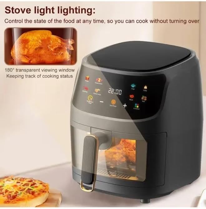 Multifunctional Digital Touch Air Fryer | 8L Capacity, 2400W Power | Sleek Black Design Image
