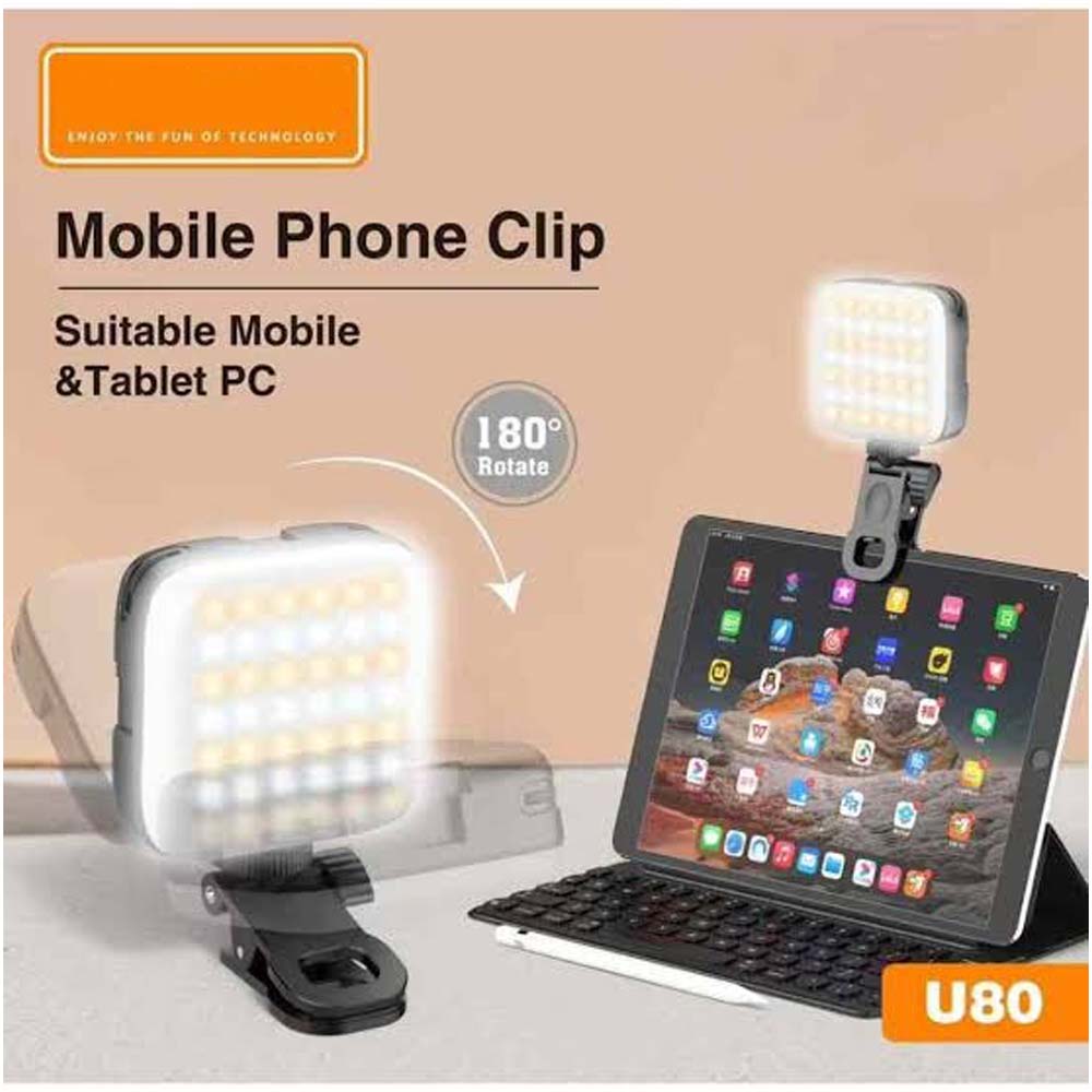 U80 LED RGB Phone Light - Mini Portable Fill Light with 16 Million Colors for Photography & Video Recording Image