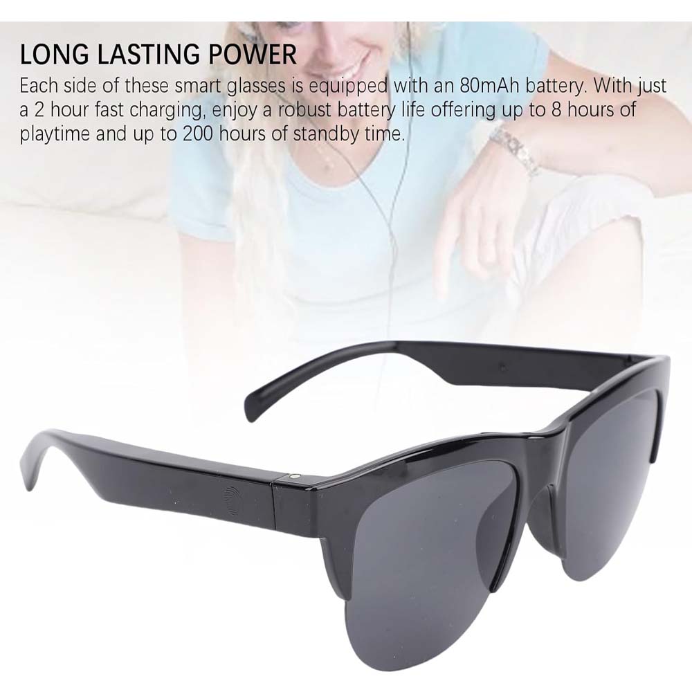 F06 Smart Glasses - Bluetooth 5.4 Audio Sunglasses w/ Speaker, Blue Light Filter, Voice Control & IP54 Waterproof for Music/Calls Image