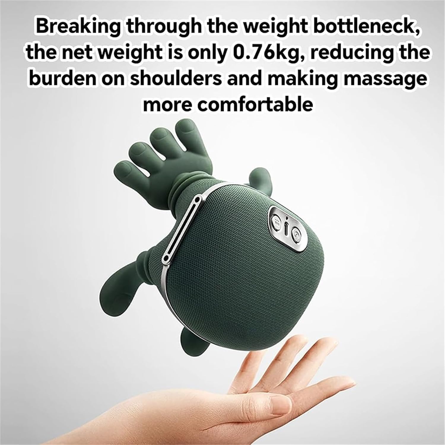 Master Hand Neck & Shoulder Massager with Heat. 3-mode , 2 temp levels & cordless design for back & legs. Green. Image