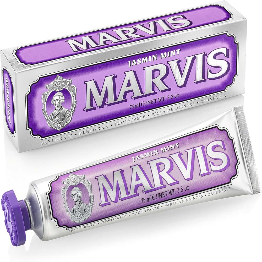 Marvis Whitening Mint Toothpaste 85ml - Freshens Breath, Removes Stains, Whitens Teeth, Prevents Cavities with Floral Notes Image