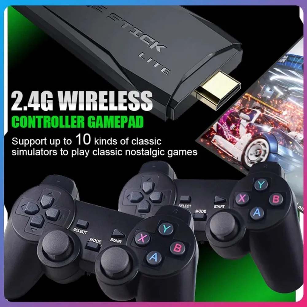 Retro Game Stick Lite - Plug & Play Console with 20,000+ Games, Dual 2.4G Wireless Controllers, 64G Storage (HDMI Ready) Image