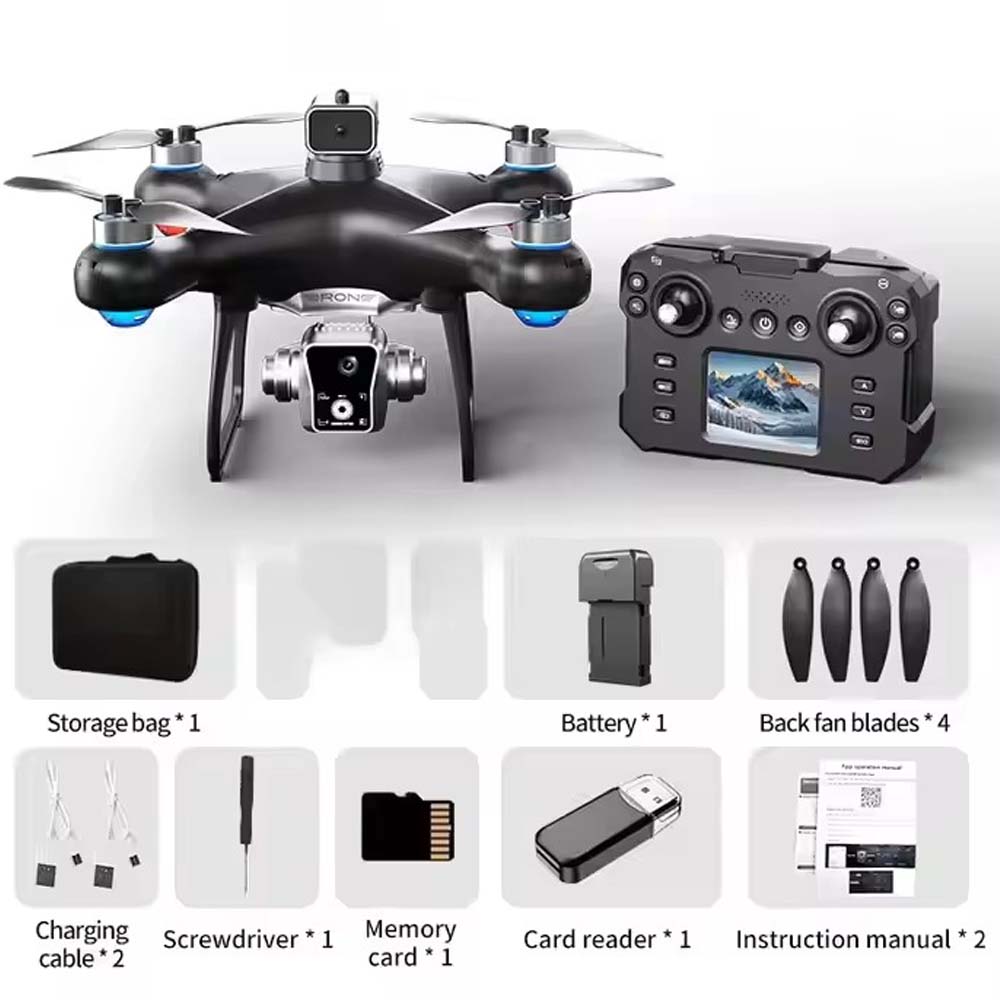 KY102 Drone with Screen Remote Control. Foldable obstacle avoidance & WiFi FPV quadcopter for kids & adults. HD camera. Image
