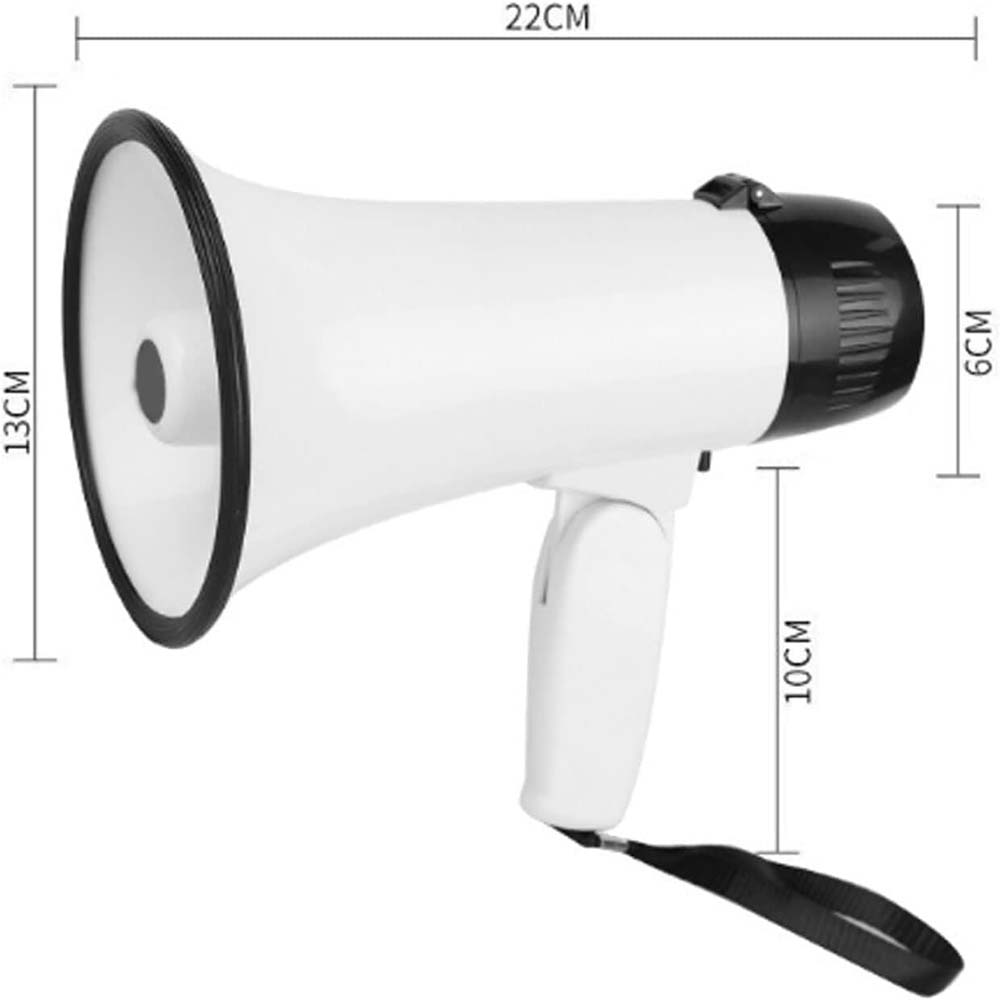 Portable Megaphone Bullhorn 25W Rechargeable with siren, music, recording & adjustable volume. Lightweight with strap. Image