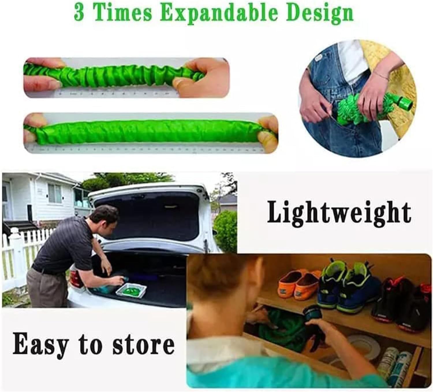 100Ft/30M Magic Hose Pipe | Expandable Garden Hose with Spray Gun | Flexible Water Hose for Car Washing, Pool Filling, and Plant Watering Image