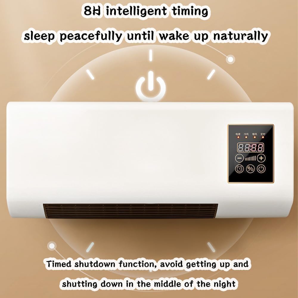 Personal Mini Air Conditioner. Wall-mounted dual-use AC unit with remote, touch screen & heating/cooling for rooms up to 150 sq ft. Image