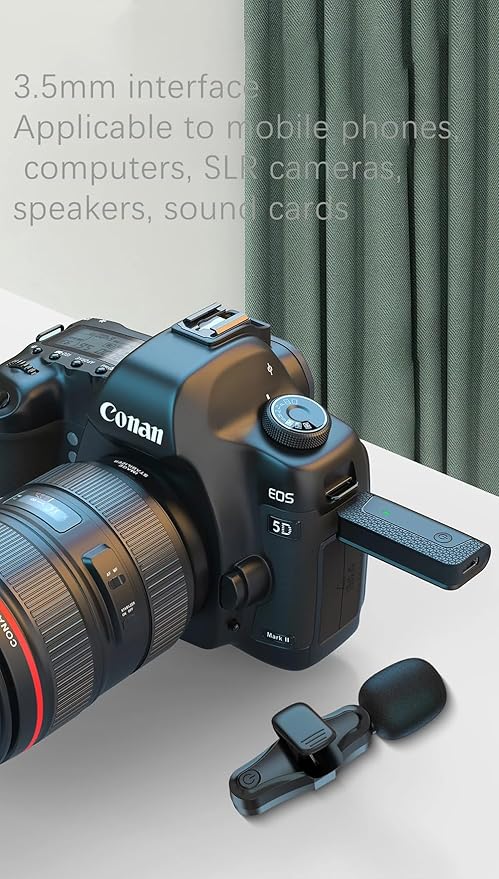 K35 Pro Wireless Lavalier Microphone (2023-24) – Dual-Mic System with Noise Reduction & 3.5mm AUX Compatibility Image