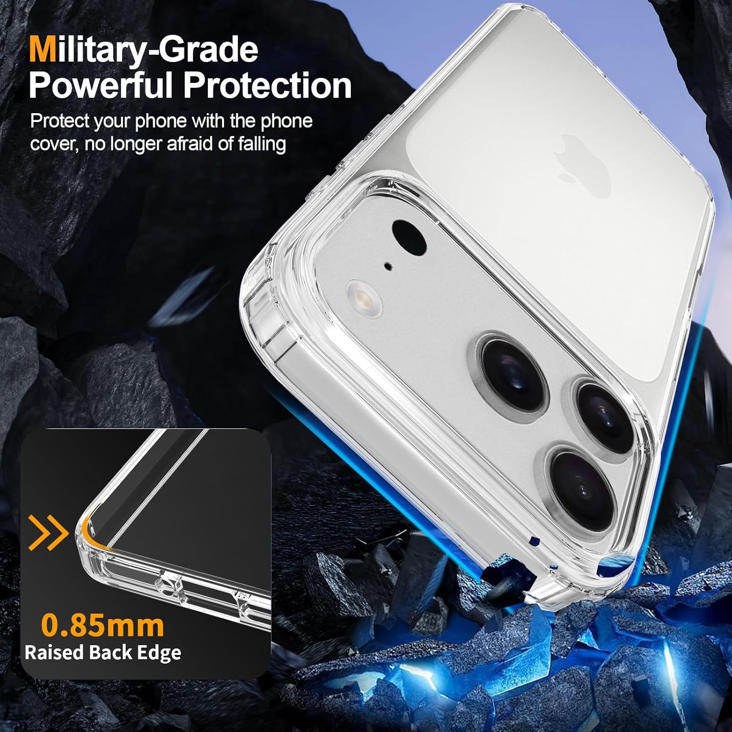 Crystal Clear Case for iPhone 17 Pro 6.3" (2025) - Anti-Yellowing Hard Back, Slim Shockproof Bumper, Wireless Charging Compatible Image