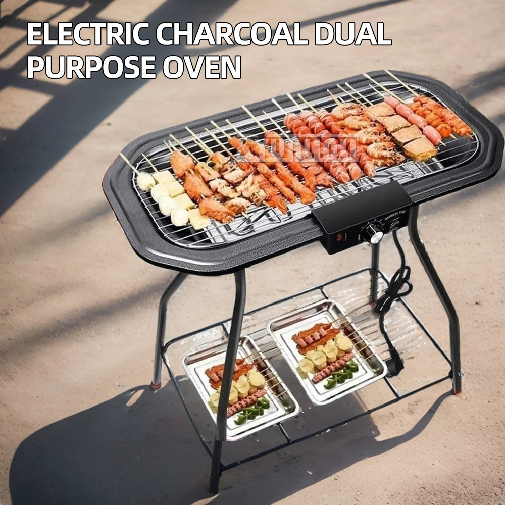 Electric Table Top Grill Griddle - 1800W Indoor/Outdoor Hotplate Cooker, Double Comfort for Kitchen, Camping, Parties & Festivals Image