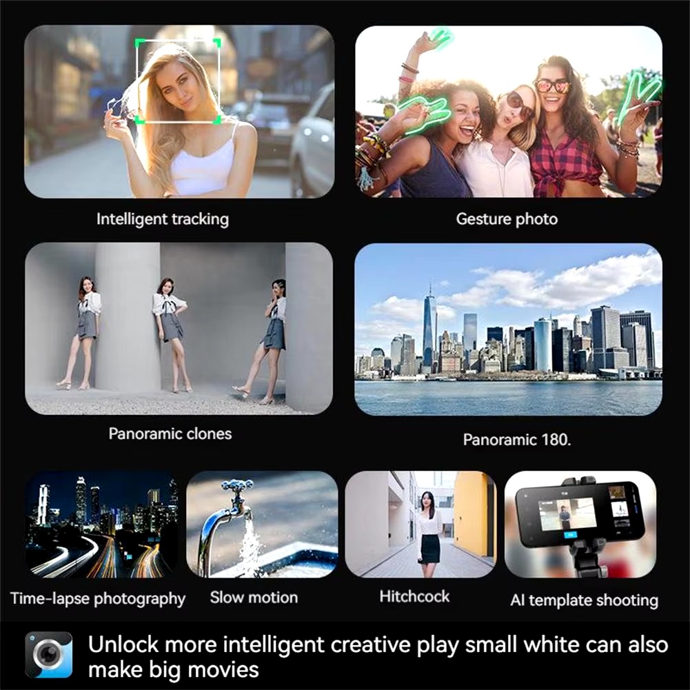 Q18 Mobile Phone Selfie Stick with Anti-Shake Handheld Gimbal Stabilizer, Single-Axis Tripod, and Fill Light – Perfect for Vlogging, Live Broadcast, and Photography, Compatible with iPhone and Android Smartphones Image