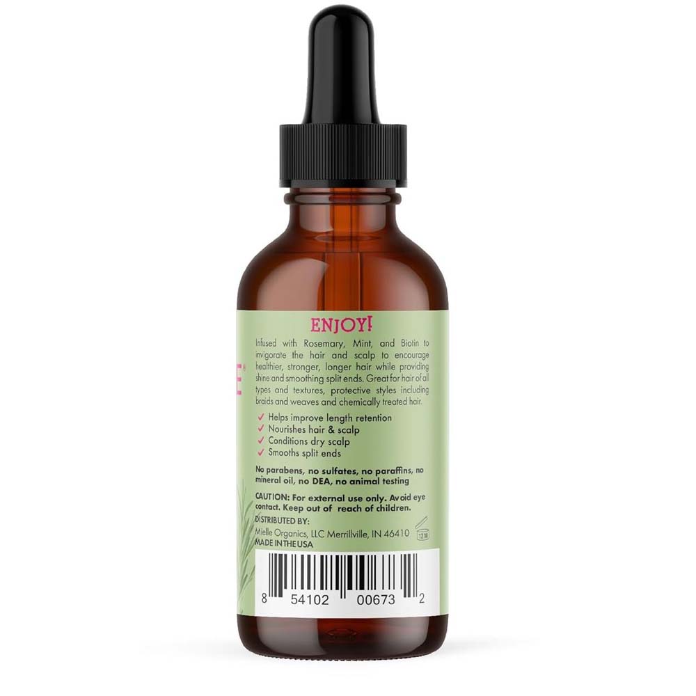 Mielle Organics Rosemary & Mint Hair Oil with Biotin – Strengthens, Moisturizes & Soothes Scalp, Promotes Longer, Healthier Hair (2 Fl Oz) Image