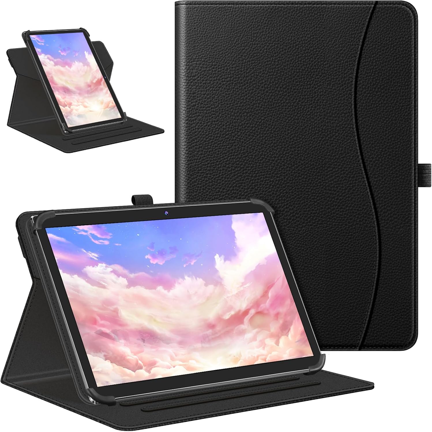 360° Rotating Case for Universal 10/11-inch" Tablets - Premium Leather w/Auto Sleep/Wake & Multi-Angle Stand (Multi Colour) Image