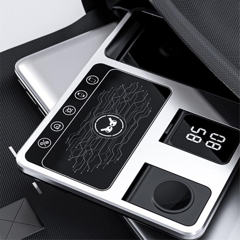 R11 Multifunctional 4-in-1 Wireless Charger – Folding Portable Charging Station with Digital Display and Time Function Image
