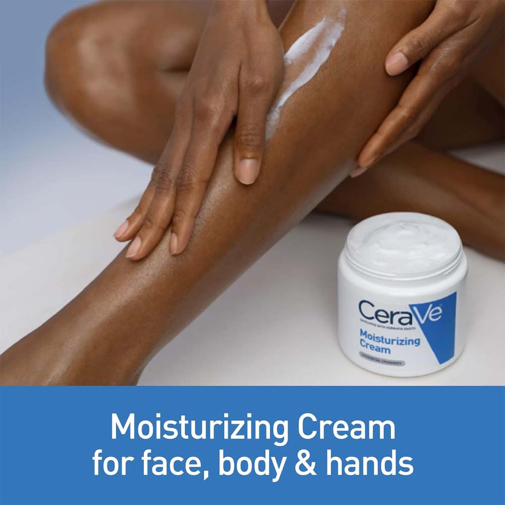CeraVe Moisturizing Cream 454g - Hyaluronic Acid & Ceramides for Dry Skin, Face & Body Moisturizer, Fragrance-Free Image