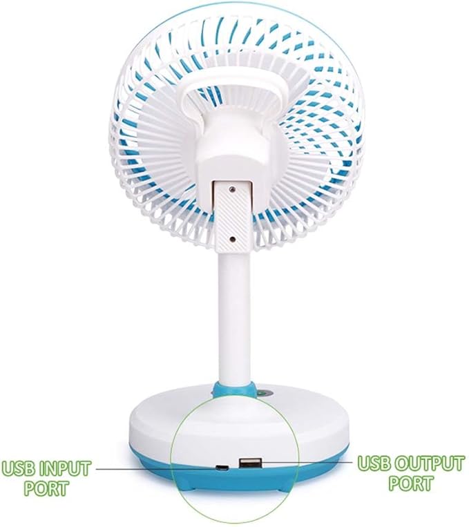 USB Charging Rechargeable Table Fan with Lighting Lamp | Portable & Convenient | Made in China Image